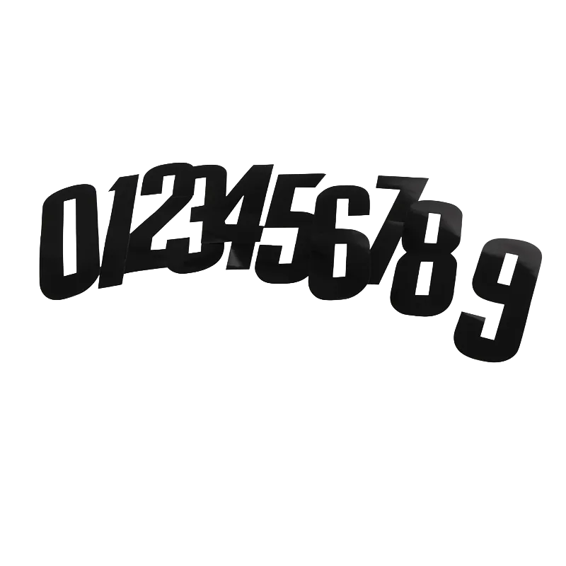 BLACK SMALL SIZE RACE NUMBERS