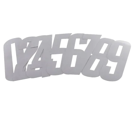 WHITE SMALL SIZE RACE NUMBERS
