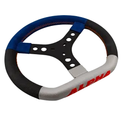 STANDARD ALPHA STEERING WHEEL BLUE/ORANGE 3 SPOKES
