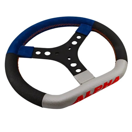 STANDARD ALPHA STEERING WHEEL BLUE/ORANGE 3 SPOKES