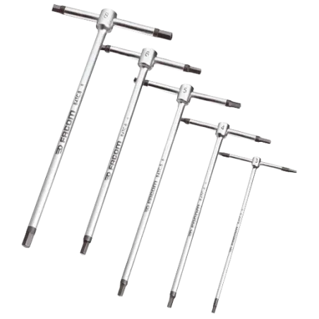 SET OF 5 FACOM ALLEN KEYS WITH T HANDLE