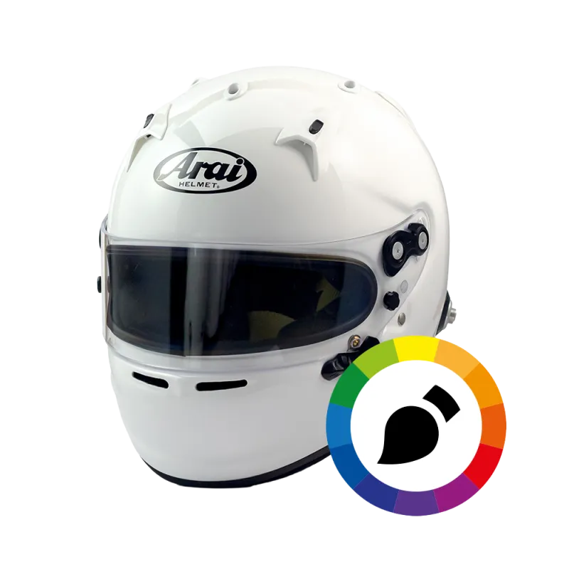 CASCO ARAI GP7 CON CLIPS HANS PERSONALIZADOS