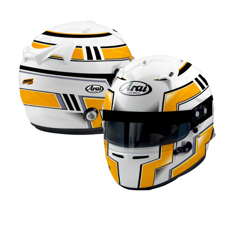 CASCO ARAI GP7 CON CLIPS HANS PERSONALIZADOS