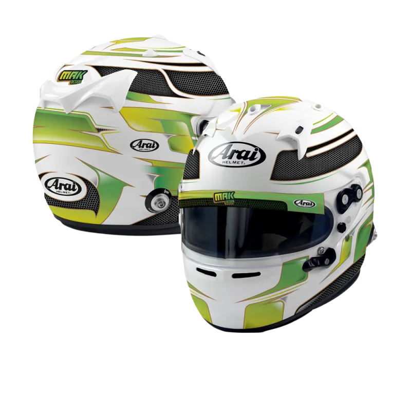 CASCO ARAI GP7 CON CLIP HANS PERSONALIZZATE