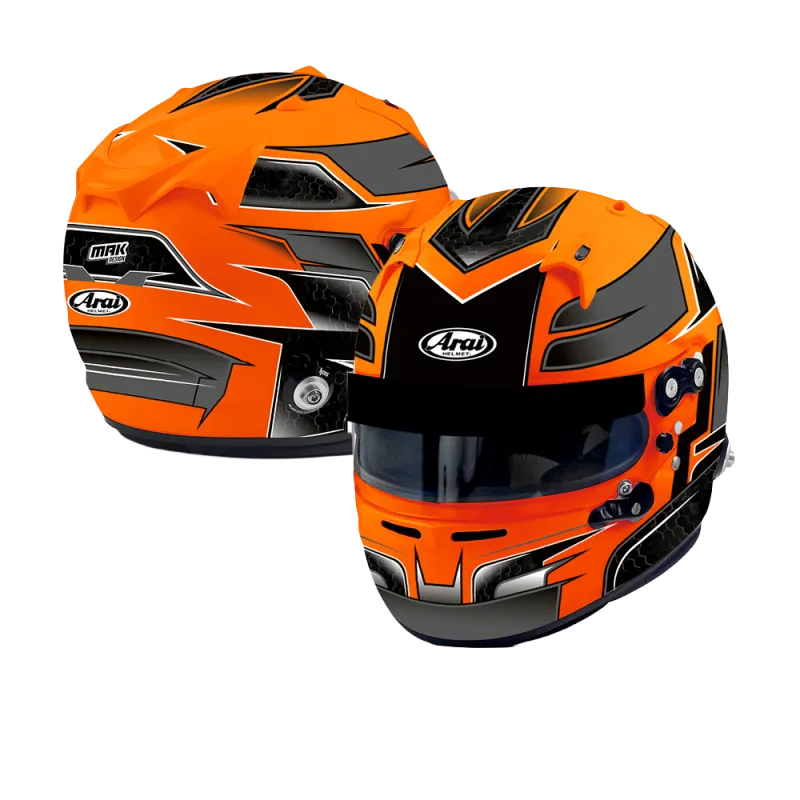 CASCO ARAI GP7 CON CLIPS HANS PERSONALIZADOS