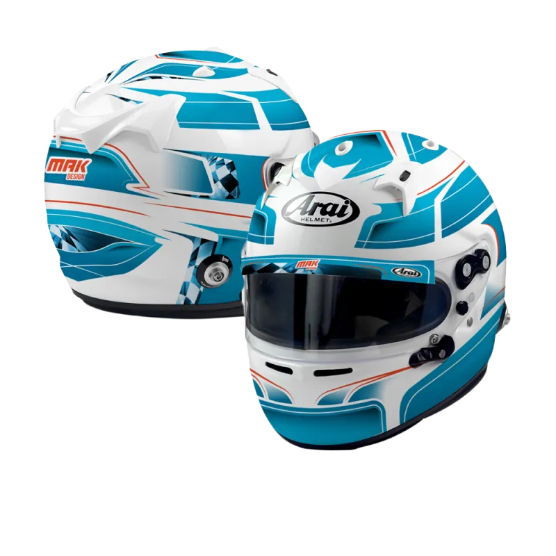 CASCO ARAI GP7 CON CLIP HANS PERSONALIZZATE