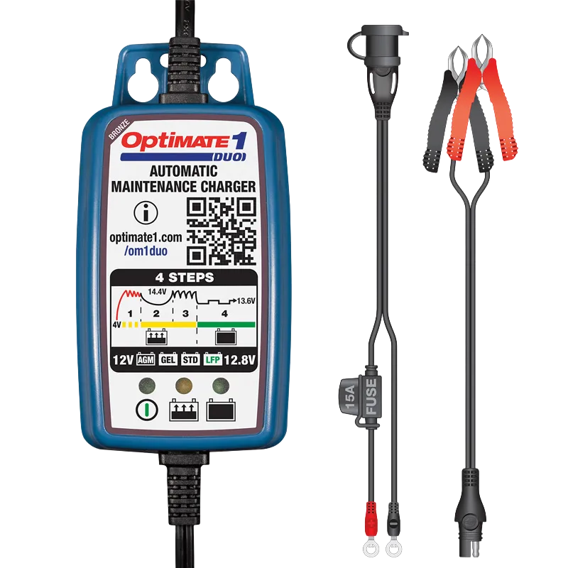 OPTIMATE 1 DUO CHARGER (LEAD & LITHIUM BATTERIES)