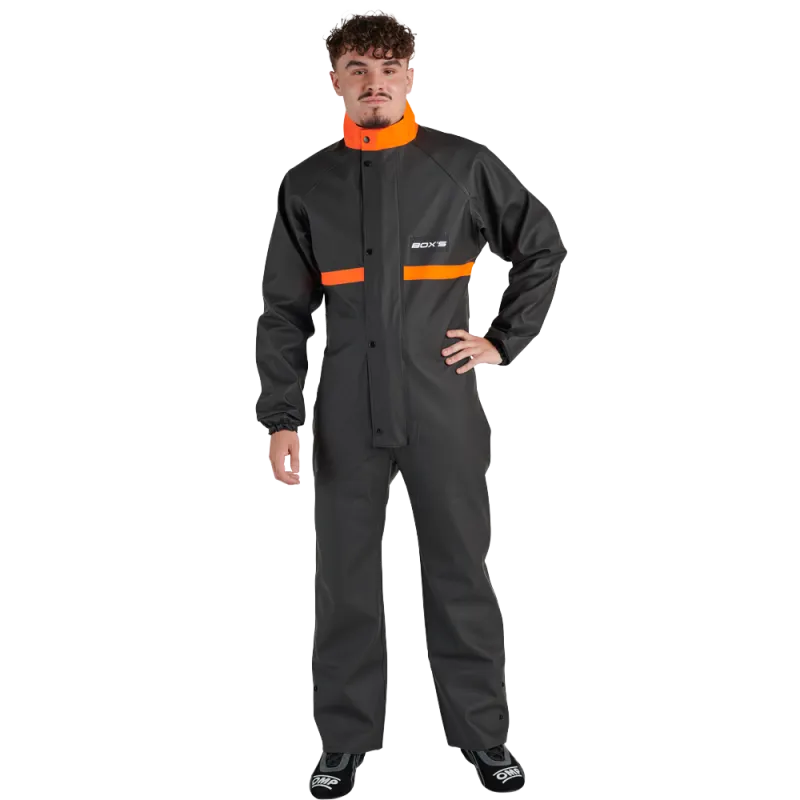 BLACK/ORANGE BOX'S RAIN SUIT
