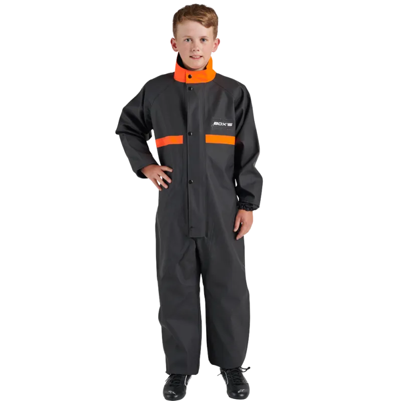 BLACK/ORANGE BOX'S RAIN SUIT