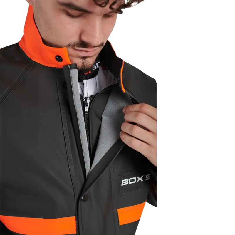 BLACK/ORANGE BOX'S RAIN SUIT