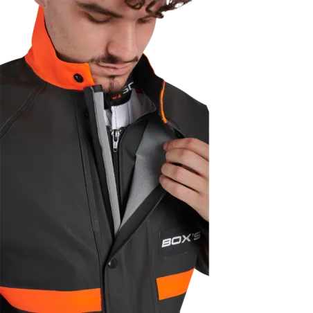 COMBINAISON PLUIE NOIRE/ORANGE BOX'S
