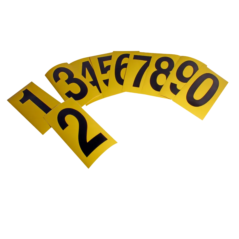 RACE NUMBERS ON YELLOW VINYL