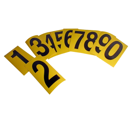 RACE NUMBERS ON YELLOW VINYL