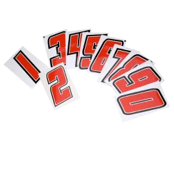 RED RACE NUMBERS