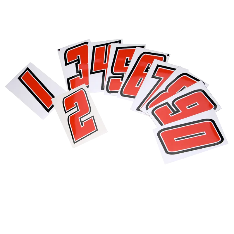 RED RACE NUMBERS
