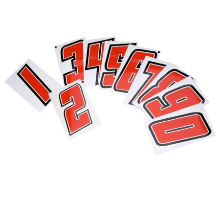 RED RACE NUMBERS