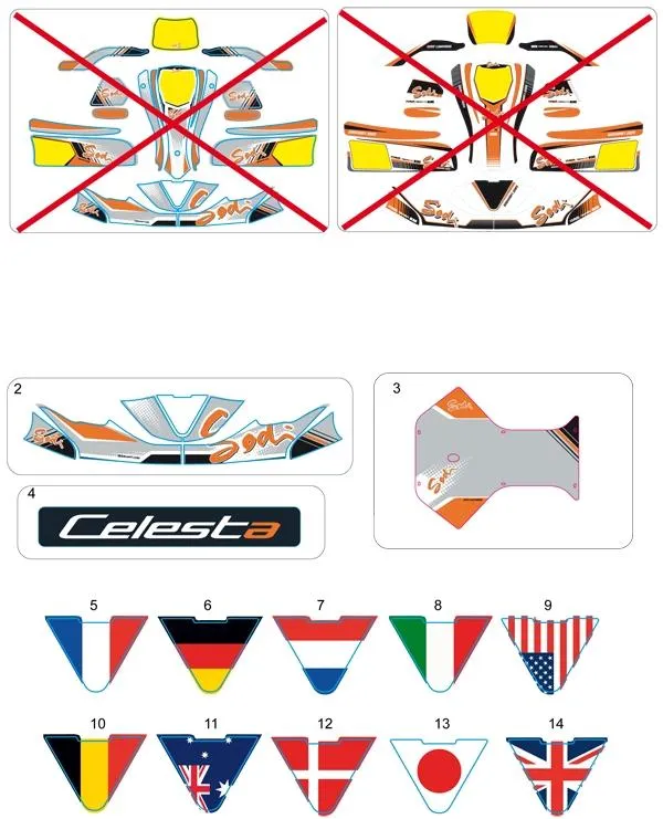 STICKERS DE CARROSSERIE - SODI CELESTA 2012-2013