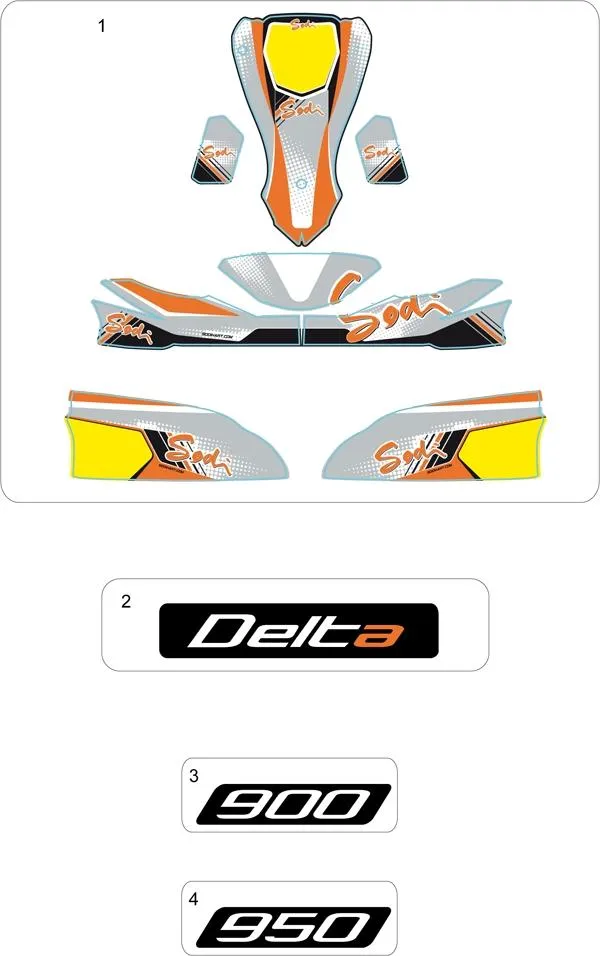 STICKERS DE CARROSSERIE - SODI DELTA 900/950 2012-2013
