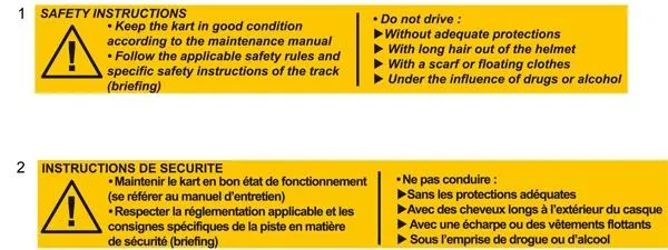 SAFETY STICKERS - SODI DELTA 900 FRANCE