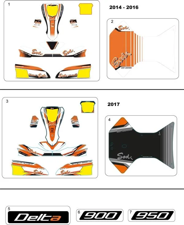 BODYWORK STICKERS - SODI DELTA 900/950 2014 - 2017