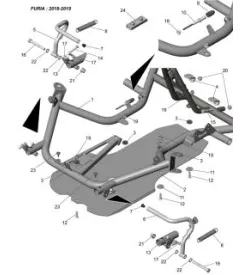 CADRE-PLANCHER- PEDALES - SODI FURIA 2018-2021
