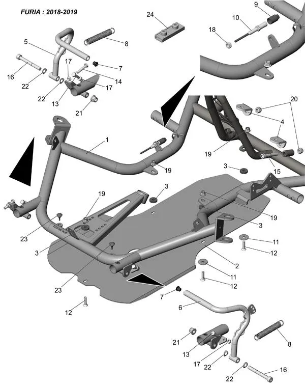 FRAME-FLOOR-PEDALS - SODI FURIA 2018-2021