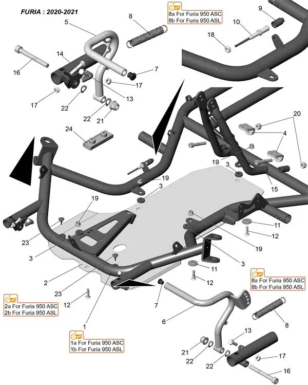 FRAME-FLOOR-PEDALS - SODI FURIA 2018-2021