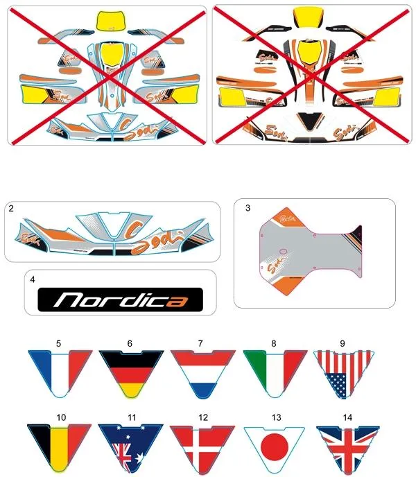 PEGATINAS PARA LA CARROCERÍA - SODI NORDICA 2012-2013