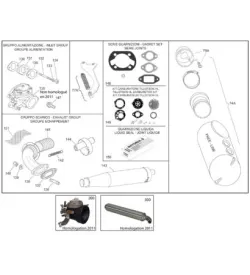 ECHAPPEMENT-CARBU-BTE A AIR - IAME PARILLA PUMA 85 CC-100 CC