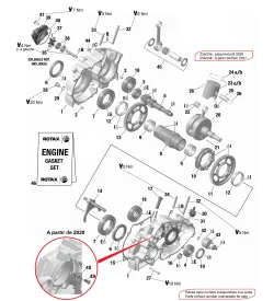 CARTER-ALBERO MOTORE-POMPA DELL'ACQUA-PISTONE - ROTAX 125 DD2 EVO