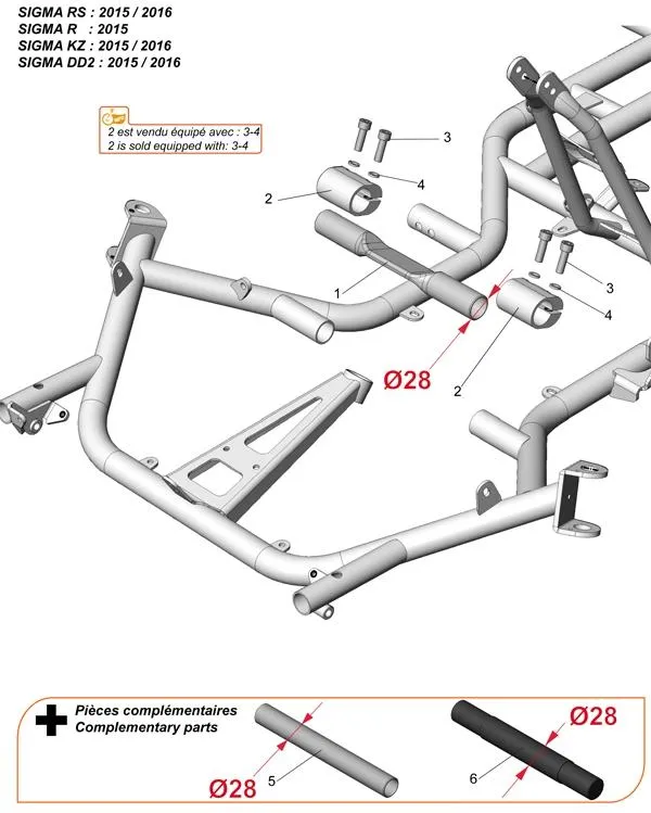FRAME STABILIZERS 2015/16 - SODI SIGMA DD2 2015-2017
