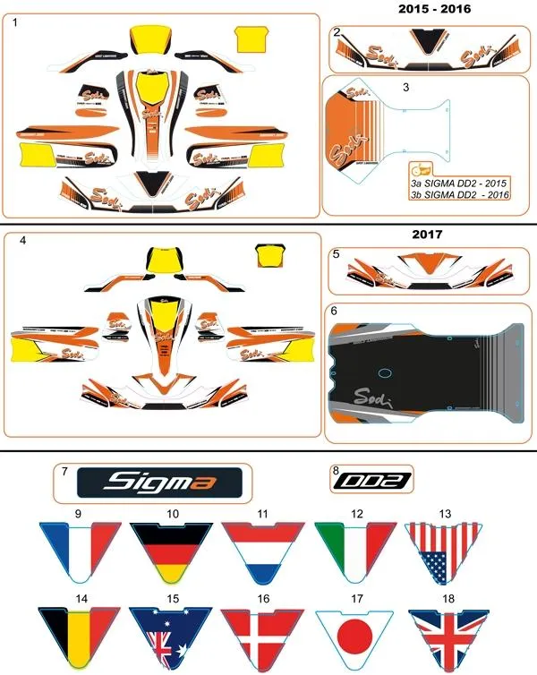 PEGATINAS PARA LA CARROCERÍA - SODI SIGMA DD2 2015-2017