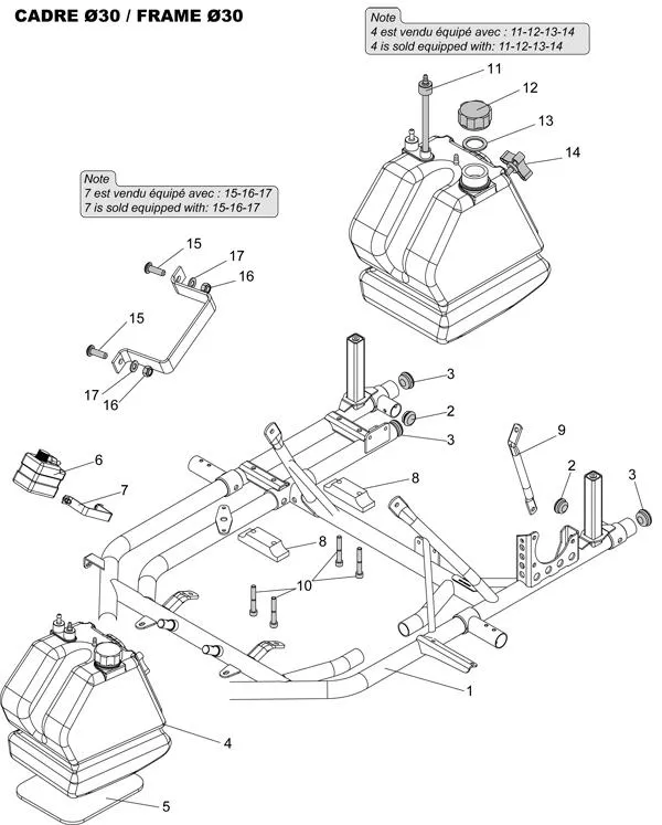 RAHMEN 30 – TANK – FIX MOT – SODI SIGMA DD2 2012–2014