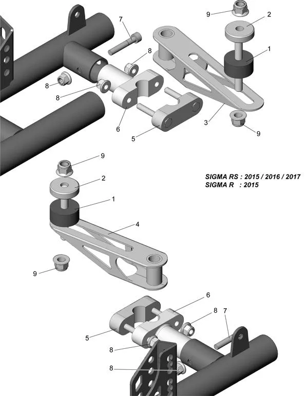 AUSPUFFHALTERUNGEN – ROTAX – SODI SIGMA RS & R 2015–2017