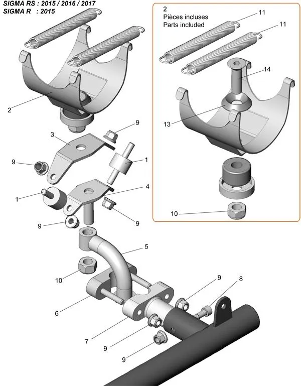 SUPPORTS ECHAPPEMENT-KF - SODI SIGMA RS & R 2015-2017