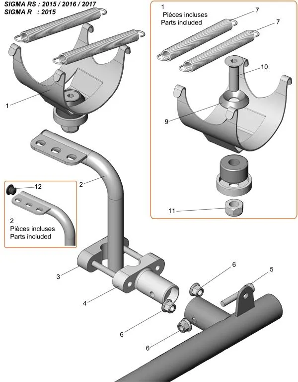 SOPORTES DE ESCAPE-X30 - SODI SIGMA RS & R 2015-2017
