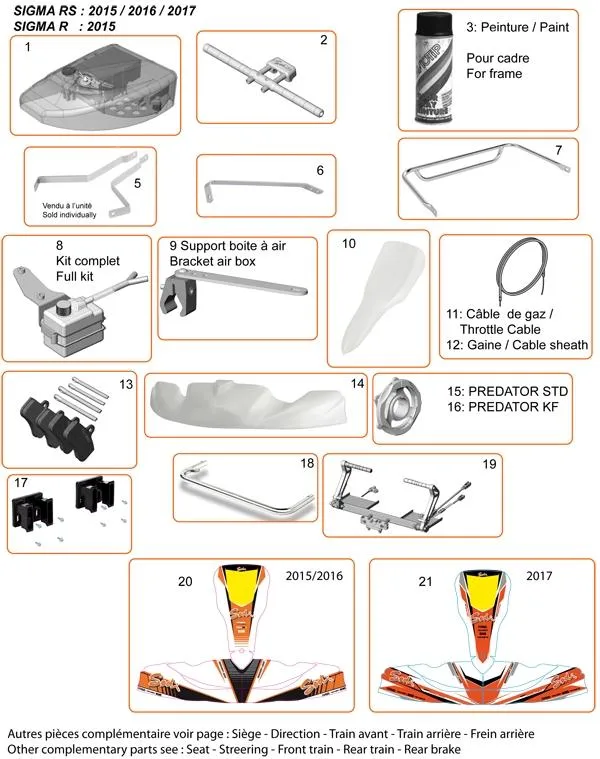 COMPLEMENTARY PARTS - SODI SIGMA RS & R
