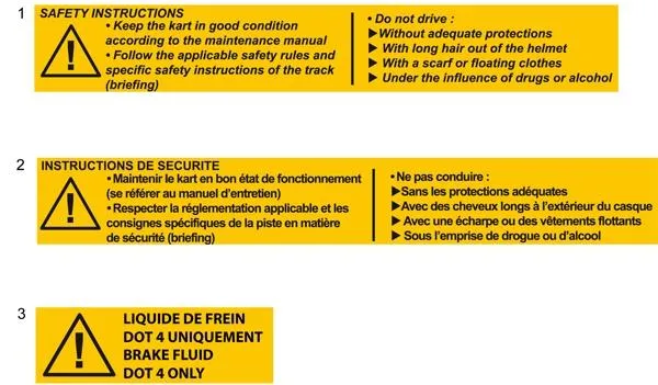 STICKERS DE SECURITE - SODI SIGMA RS & R 2015-2017