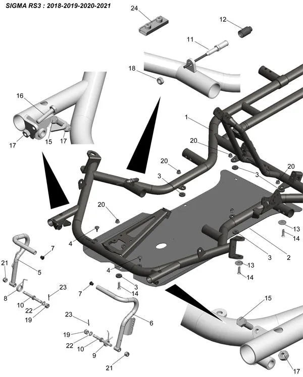 FRAME-FLOOR-PEDALS - SODI SIGMA RS3 2018-2021