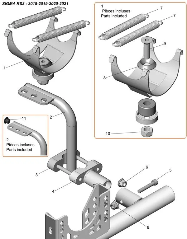 SUPPORTS ECHAPPEMENT-X30 - SODI SIGMA RS3 2018-2021