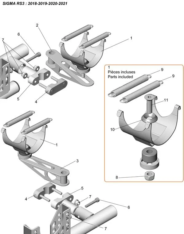 SOPORTES DEL ESCAPE-SE32I - SODI SIGMA RS3 2018-2021