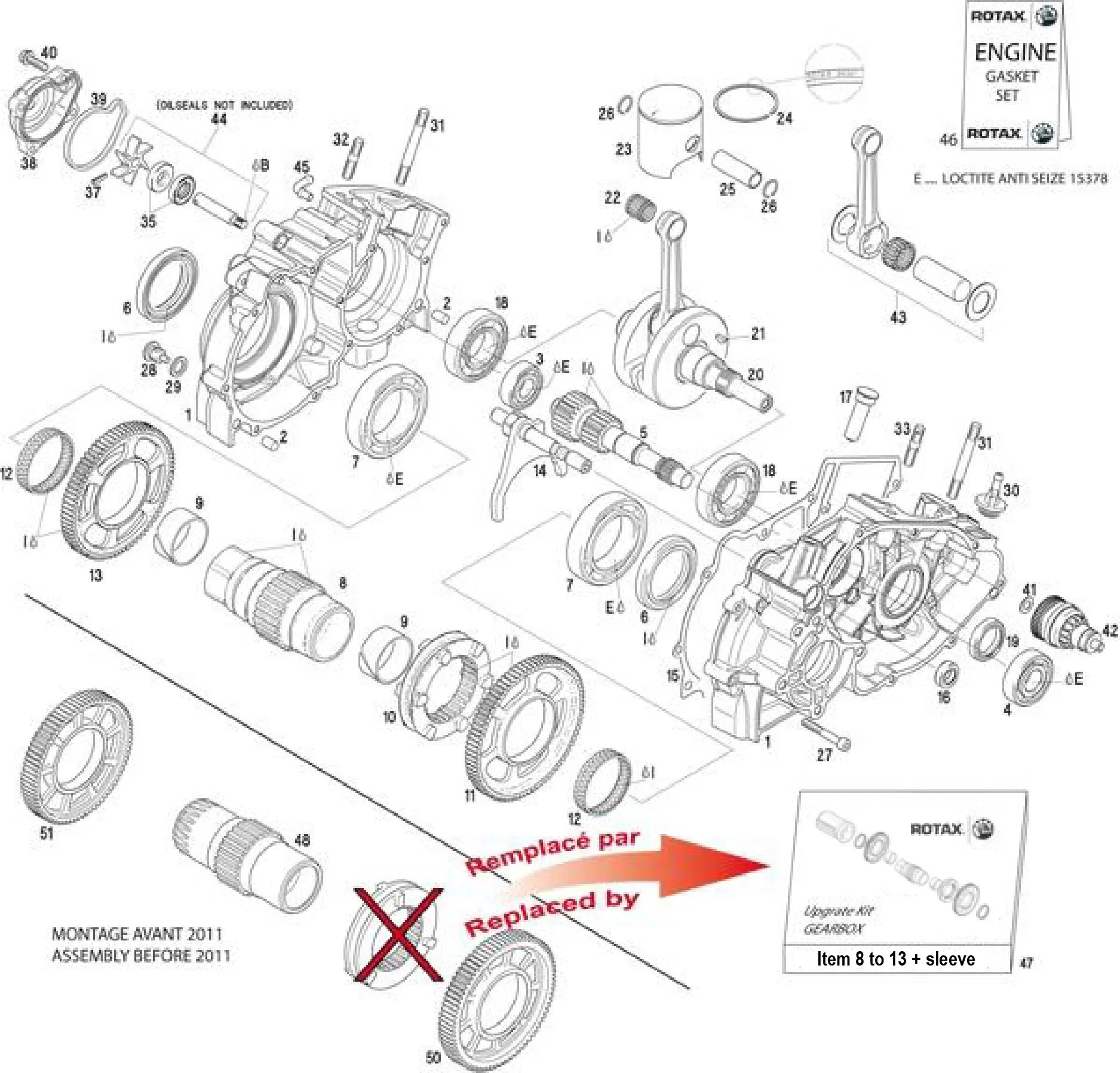 Ölwanne – Kurbelwelle – Wasserpumpe – Kolben – ROTAX 125 MAX DD2
