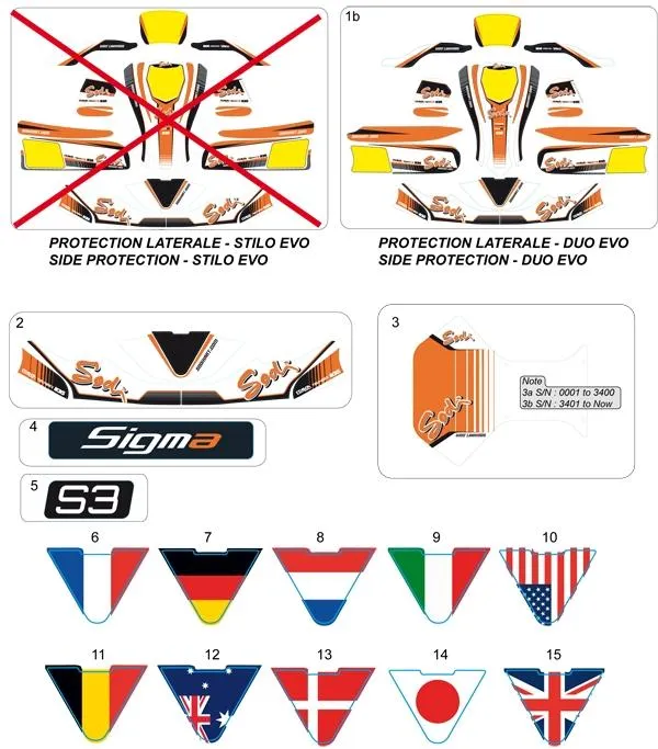 BODYWORK STICKERS - SODI SIGMA S3