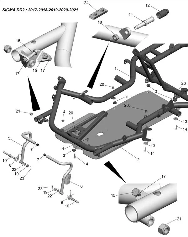 FRAME-FLOOR-PEDALS - SODI SIGMA DD2 2018-2021