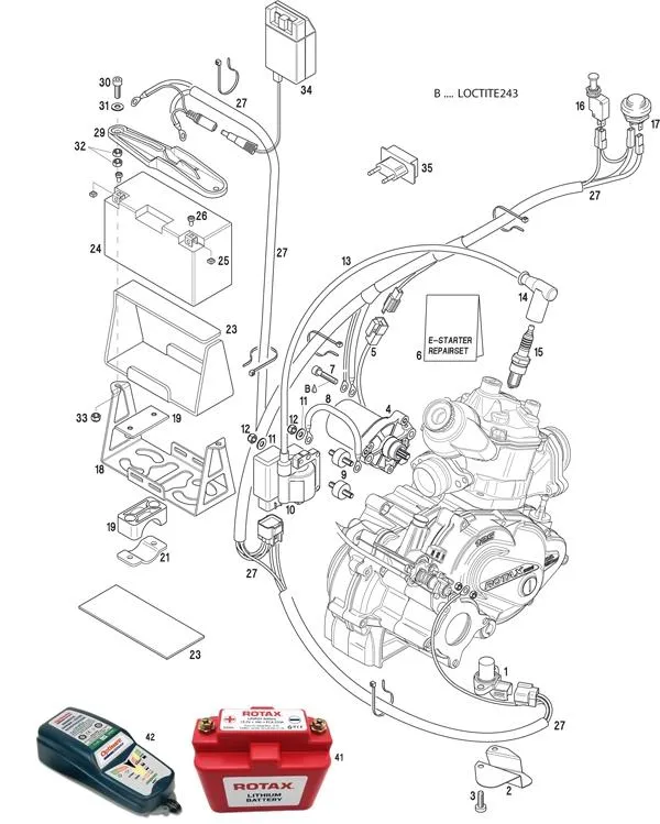 ZÜNDUNG – ANLASSER – BATTERIE – ROTAX 125 MAX DD2
