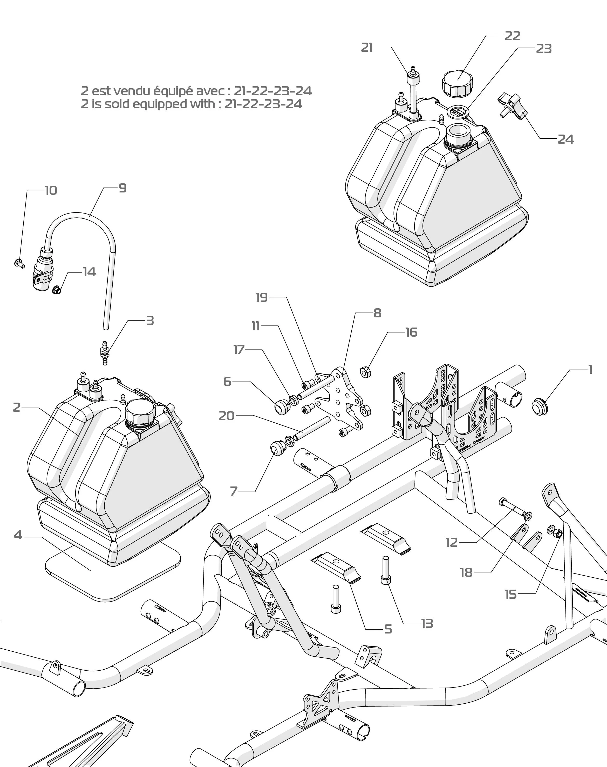 CADRE-RESERVOIR-PLATINE MOTEUR - SODI SIGMA KZ 2022-2026