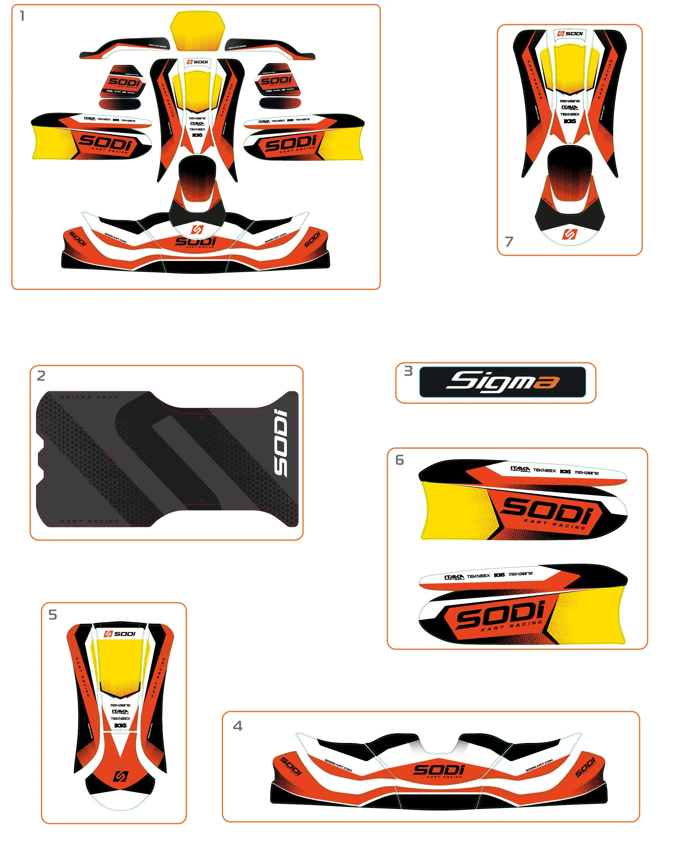 PEGATINAS PARA LA CARROCERÍA - SODI SIGMA RS3 2022-2023