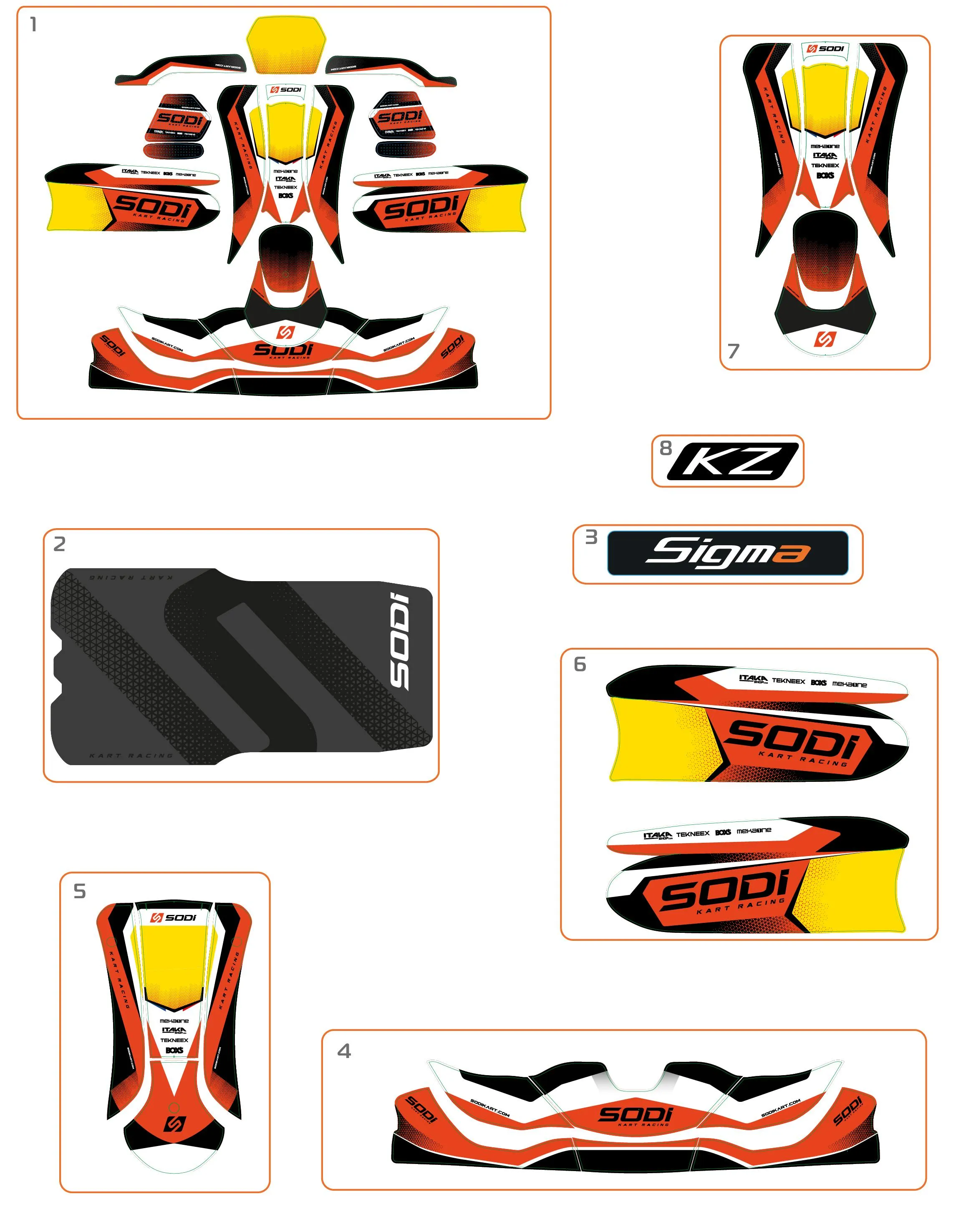 PEGATINAS PARA LA CARROCERÍA - SODI SIGMA KZ 2022-2023