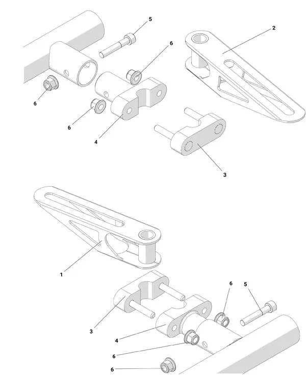SUPPORTS ECHAPPEMENT-ROTAX EVO - ALPHA SP40 2022-2023