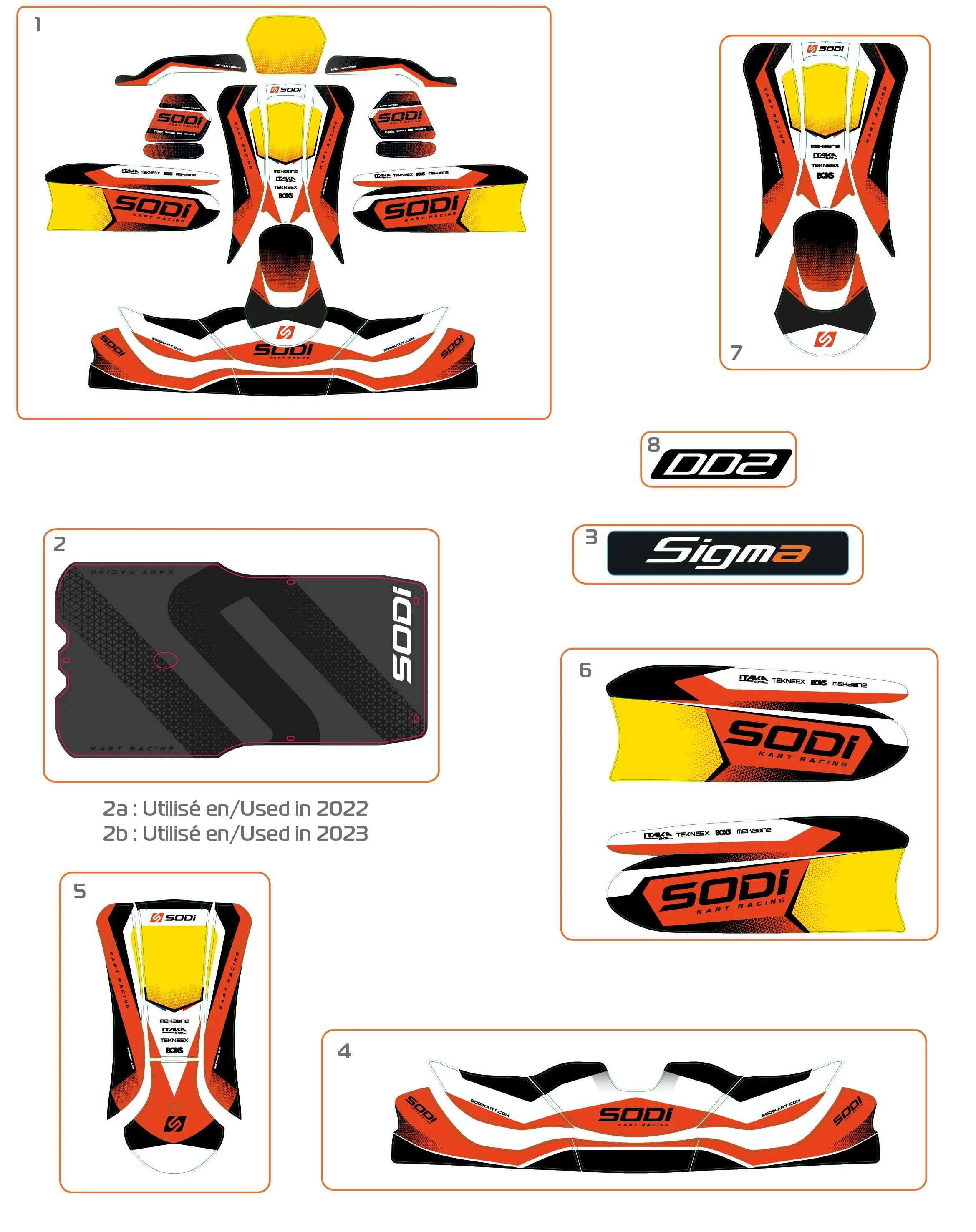 PEGATINAS PARA LA CARROCERÍA - SODI SIGMA DD2 2022-2023